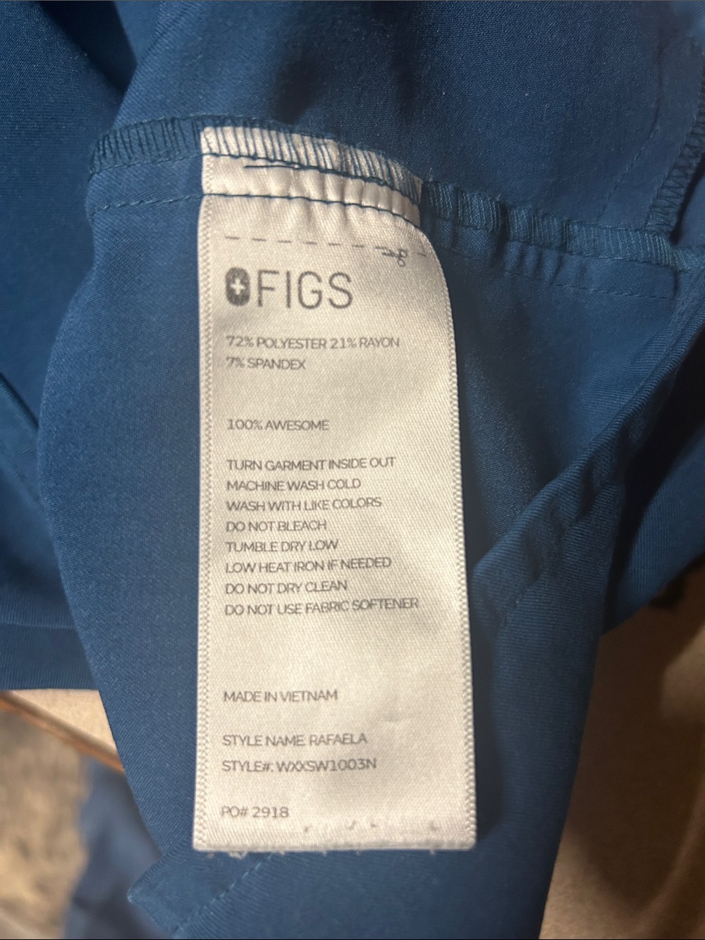 Figs Sleeveless Mock Neck Top in Teal - Picture 10 of 10